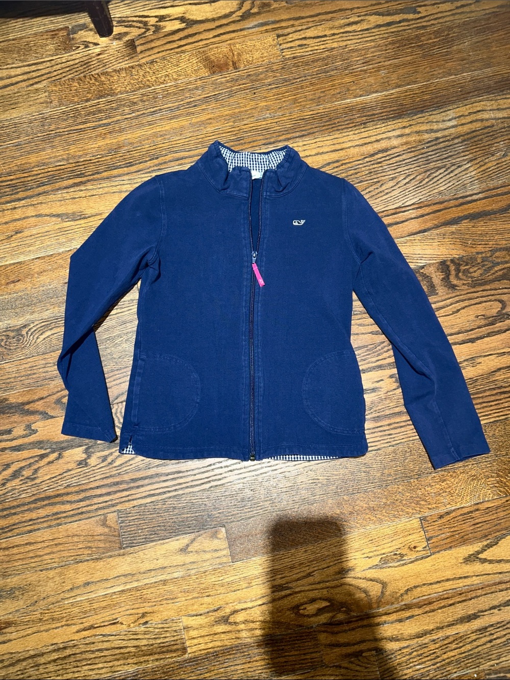 Vineyard Vines Girls' Navy Zip-Front Jean Jacket